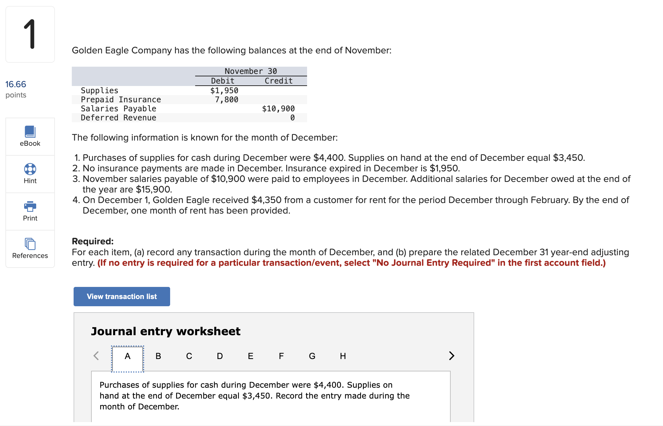 Question 1: Please Complete All the Screenshots Problem View Transactions List A