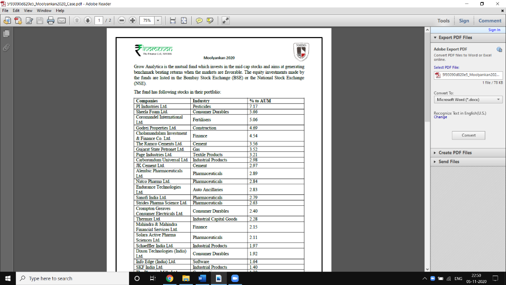 or Excel online 5.06 4.69 Select PDF File: 2593090082045 Moolyankan202... 1 file/78