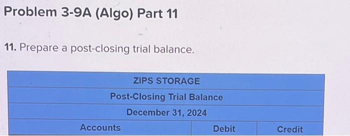 for the year ended December 31, 2024. 9. Record closing entries, (If