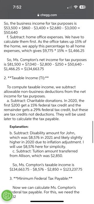 on T1 Explanation: 1. ** Net Income for Tax Purposes (NITP):* a.