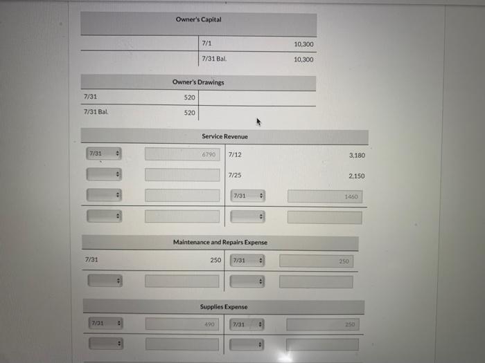 and 5 430 on amount owed on cleaning supplles, Paid $ 1.720