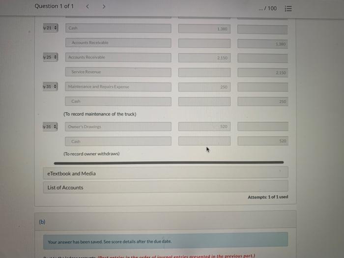 1, 2022. During July, the following transactions were completed. July 1 Owner