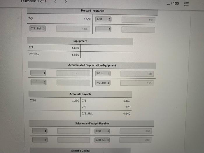 Paid $ 1,720 cash for employee salaries. Collected $ 1,380 cash from