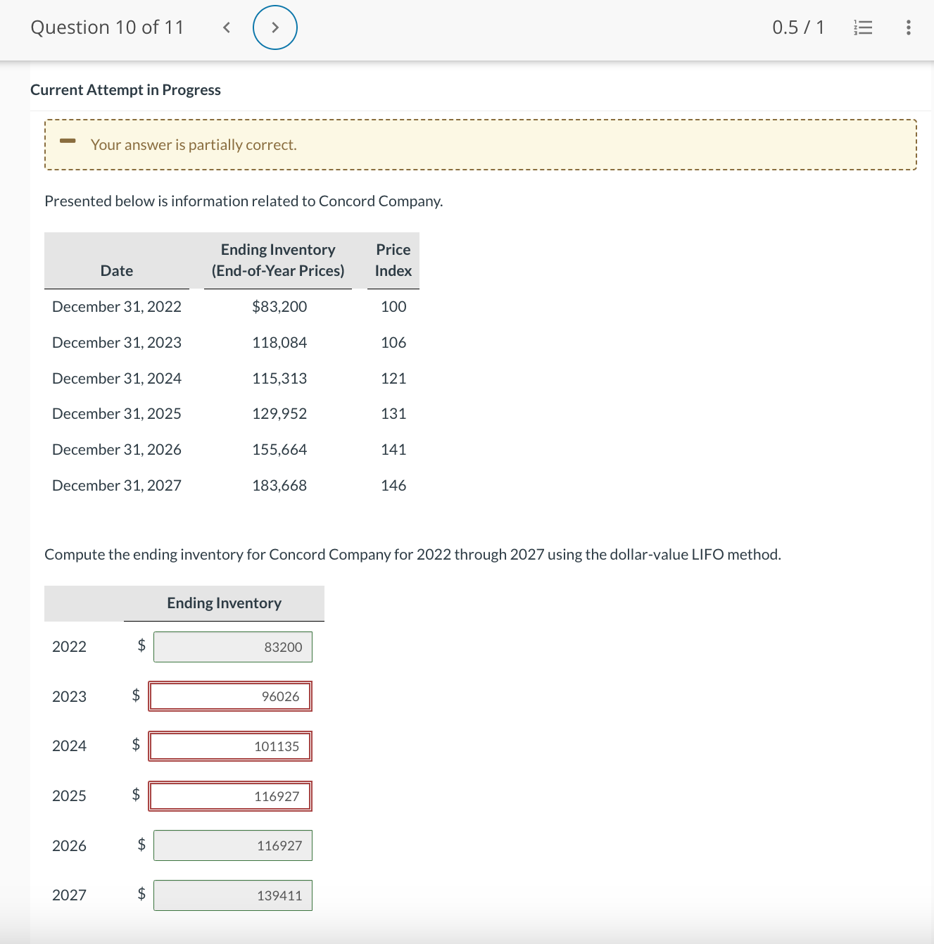 Please help! thank you Current Attempt in Progress Your answer is partially