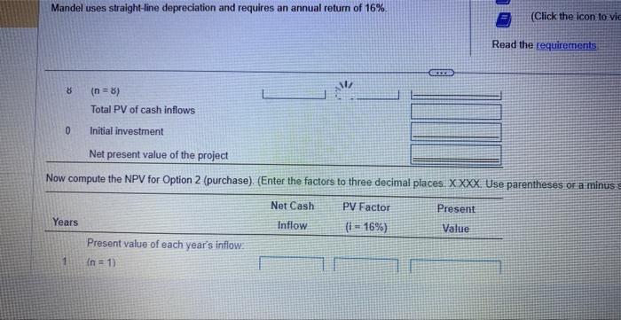 Arenuity of 51 tablo) Read the reiniremente. Requirement 1. Compute the payback,