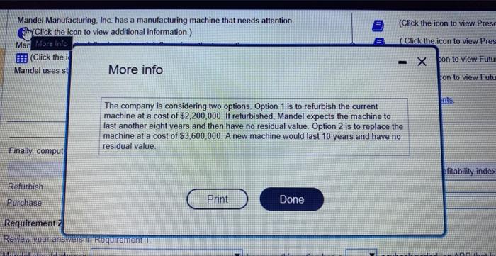 payback schedule for Option 2 (purchase). 123456789 (Round your answer to one