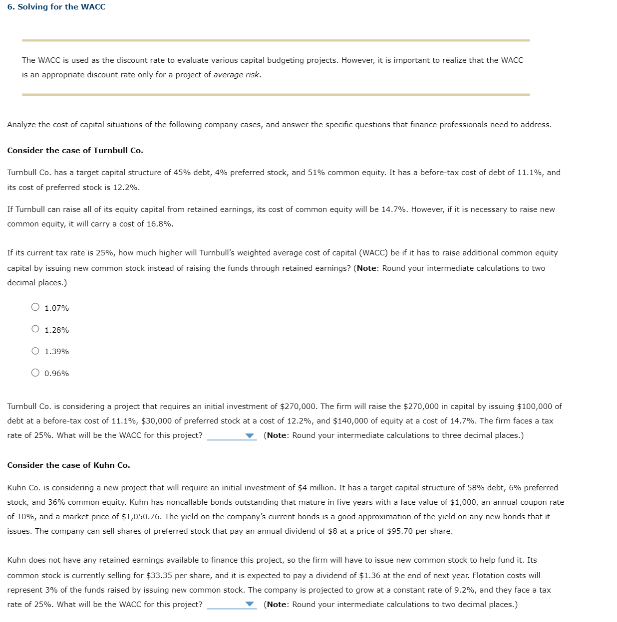  Solving for the WACCSolving for the WACC The WACC is used