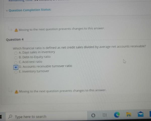  Question Completion Status: Moving to the next question prevents changes to