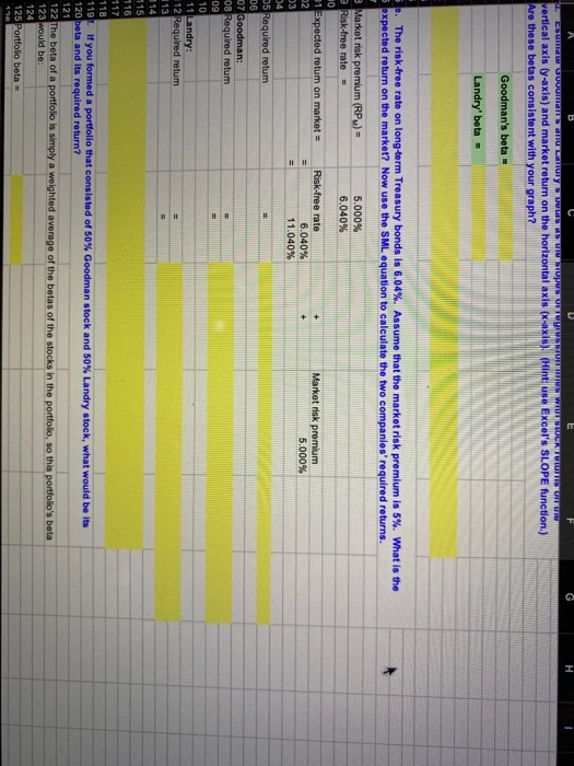 Goodman, Landry, and the Market Index, and then 7 calculate average returns