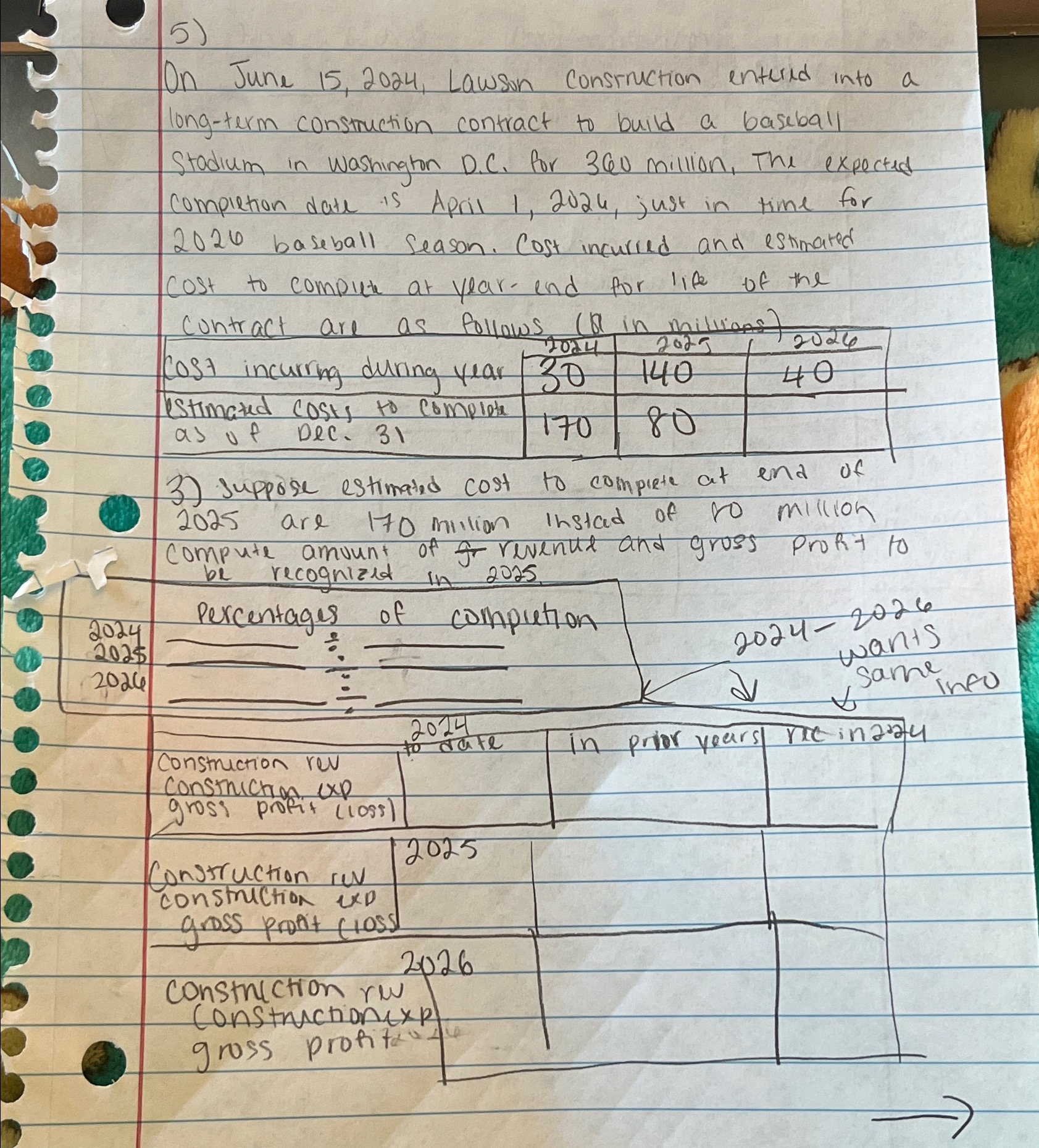  On June 15,2024, Lawson Consrruction entered into a long-term construction contract