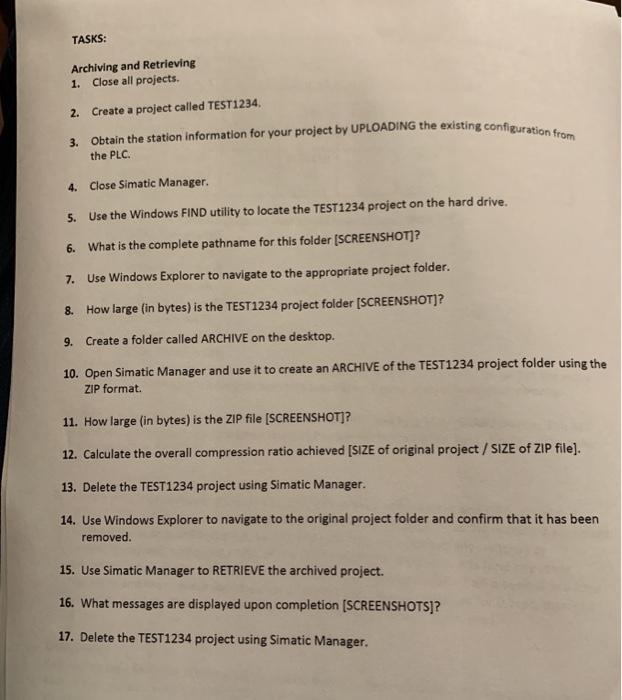 to PLC LABORATORY #7 OBJECTIVES: To learn how to UPLOAD a configuration