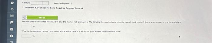  AHinmpta Keep the is ighest /2 2. Problem 8.04 (Expected and