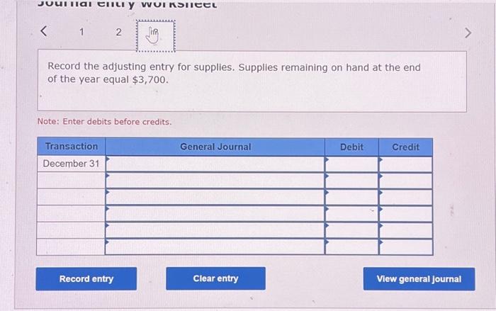 Journal Entry Required" in the first account field.) Journal entry worksheet 3.