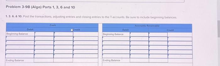 equal $3,700. Problem 3-9B (Algo) Part 8 8-a. Prepare the income statement