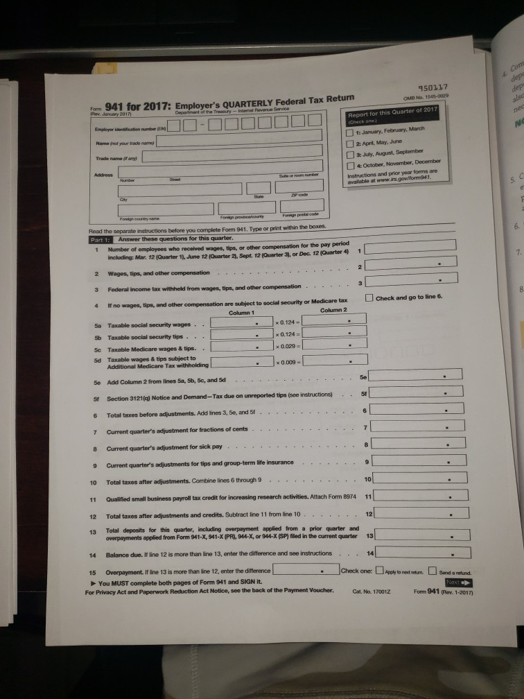 the look back period.. complete Form 941 for the 4th quarter. Note