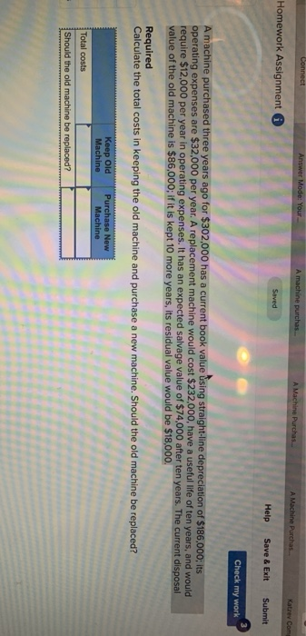  Connect Answer Mode: Your A machine purchas A Machine Purchas A