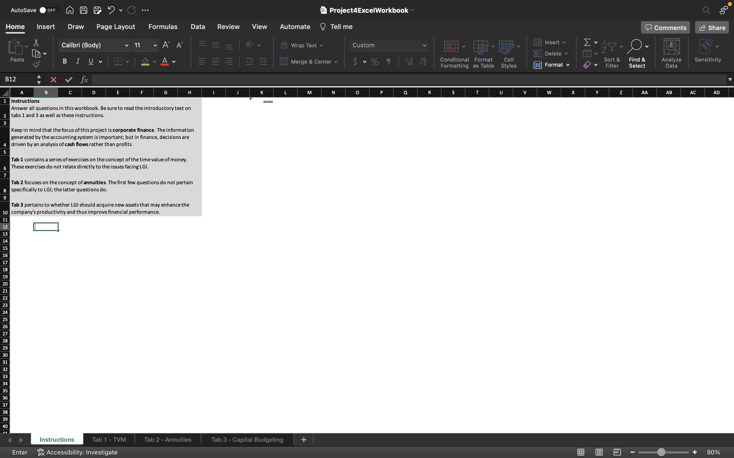Instructions Answer all questions in this workbook. Be sure to read