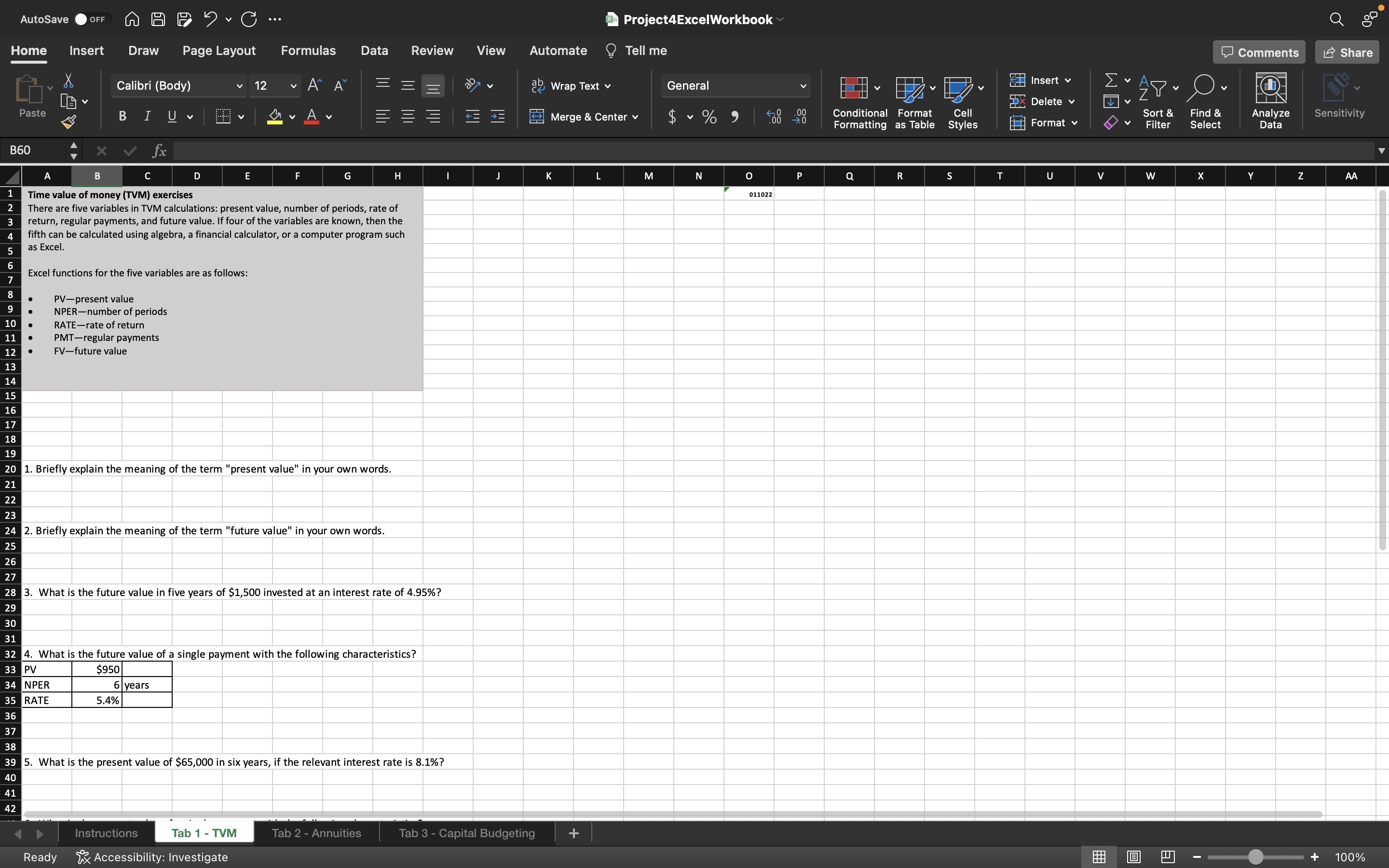 instructions. Keep in mind that the focus of this project is corporate