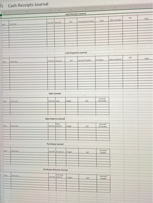 below into the Spesialises Journals and then update the Ledger accounts as