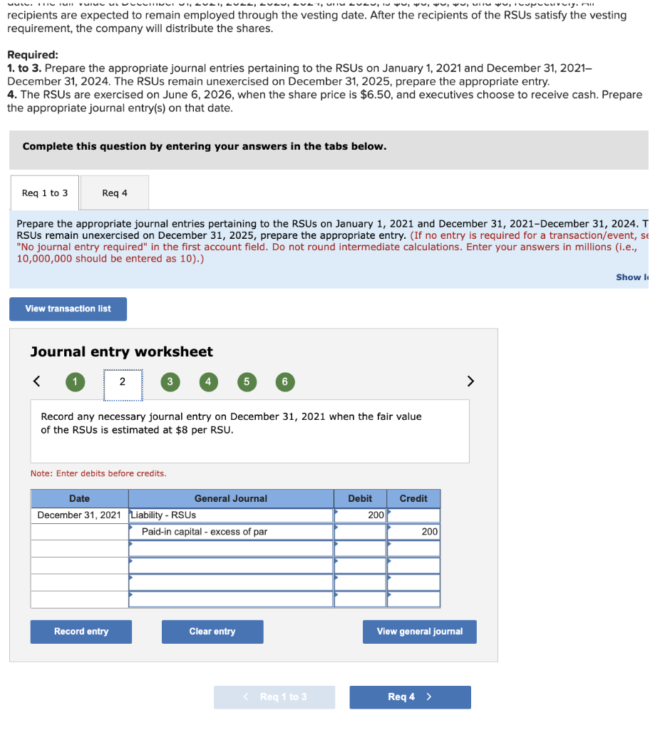 2024 (vesting date) and expire at the end of 2026. The $1
