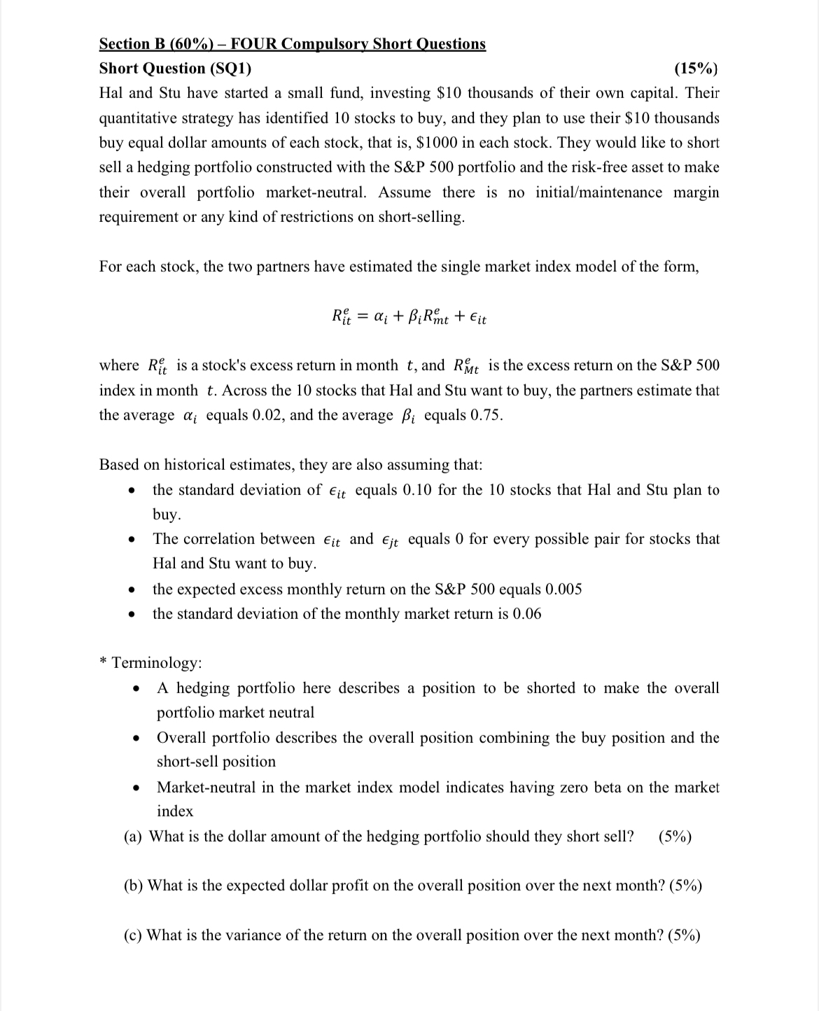  Plz answer part a to part c Section B (60%)- FOUR