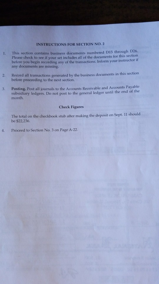  solve fill in the charts INSTRUCTIONS FOR SECTION NO. 2 h