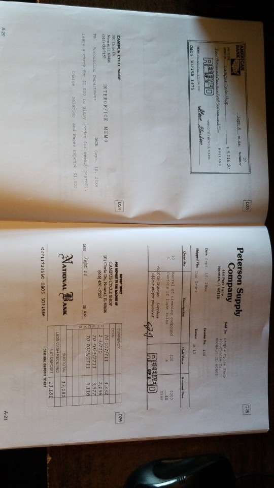 you begin recording any of the transactions. Inform your instructor if any