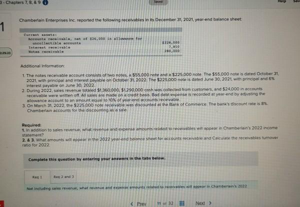  3 - Chapters 7. 8. & 9 Help Chamberlain Enterprises Inc.