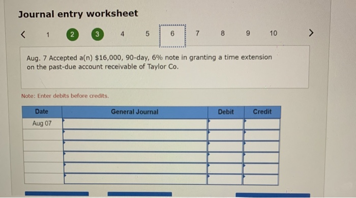 Mar. 2 Accepted a $7,000, 6%, 90-day note in granting a time