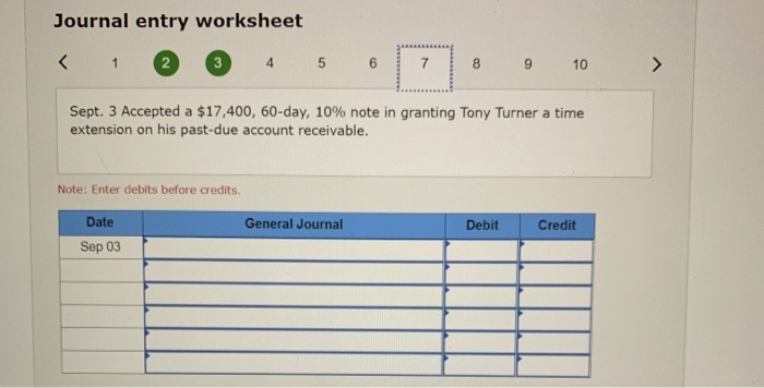 extension on the past-due account receivable from Walker Co. 17 Accepted a