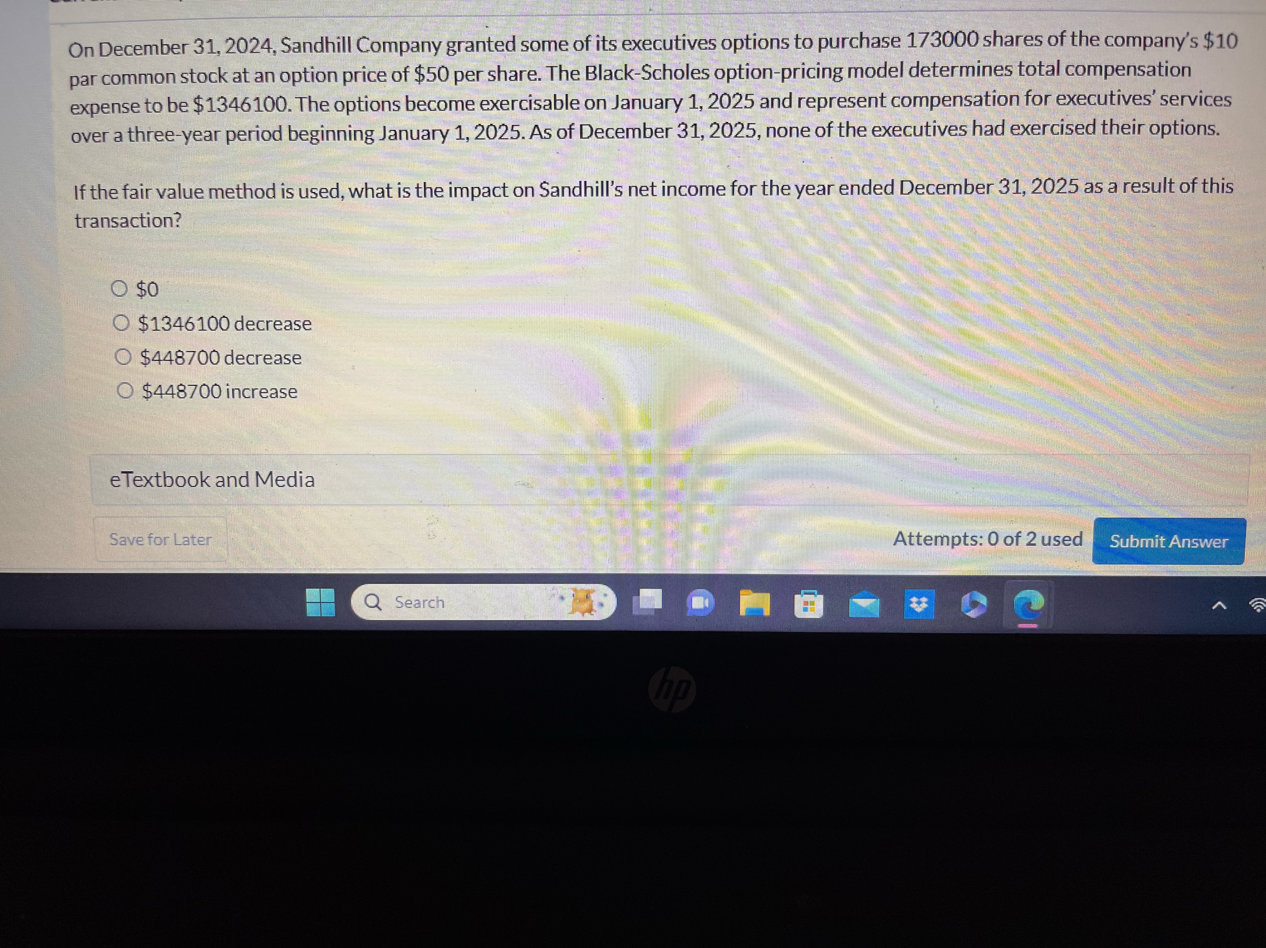 On December31, 2024, Sandhill Companygrpnted soinofitsexecutives Optinsto purchase 173000 shares of the