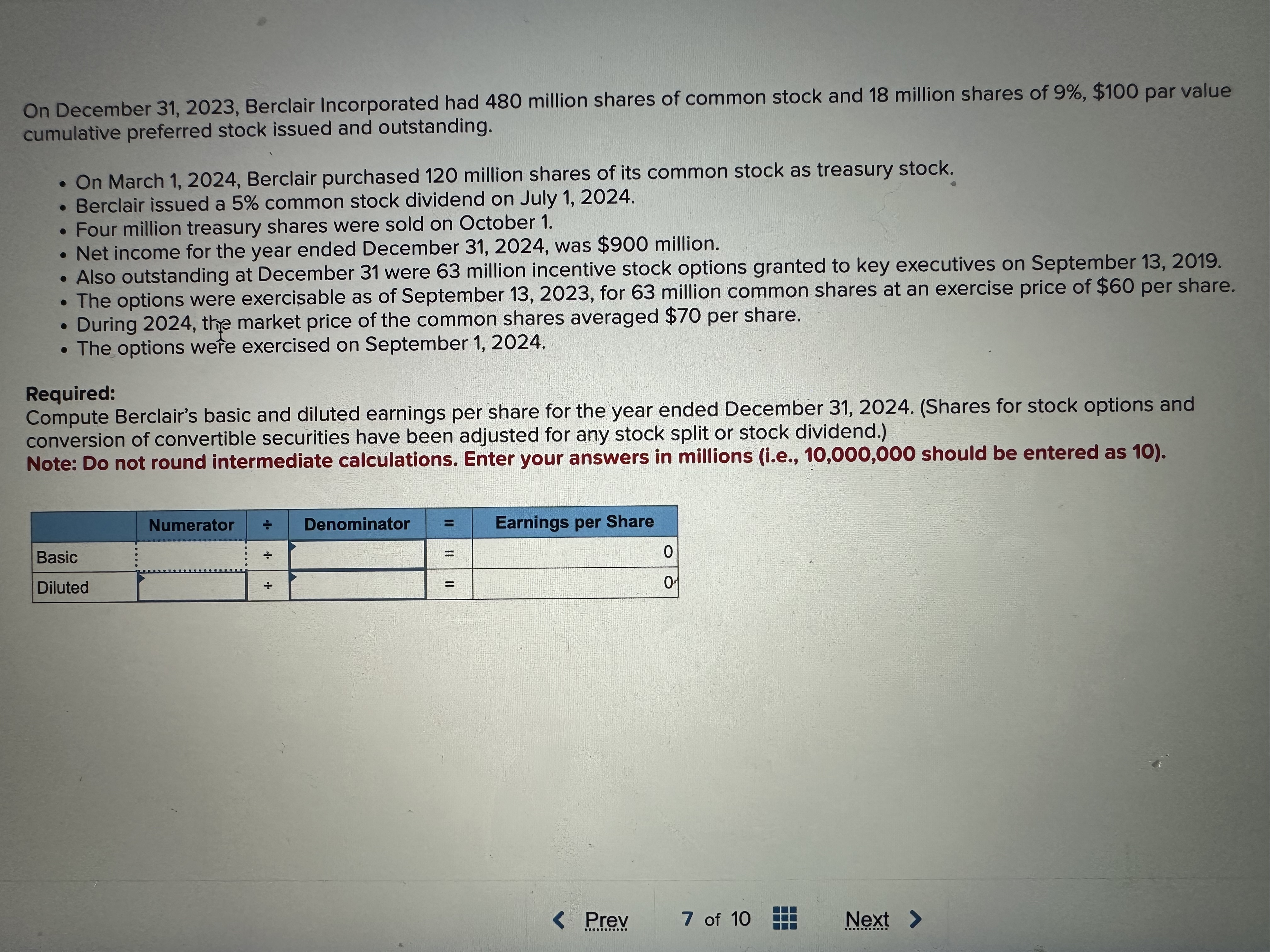  On December 31,2023, Berclair Incorporated had 480 million shares of common