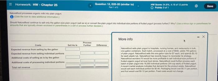  Homework: HW - Chapter 25 Question 12, E25-20 (similar to) HW