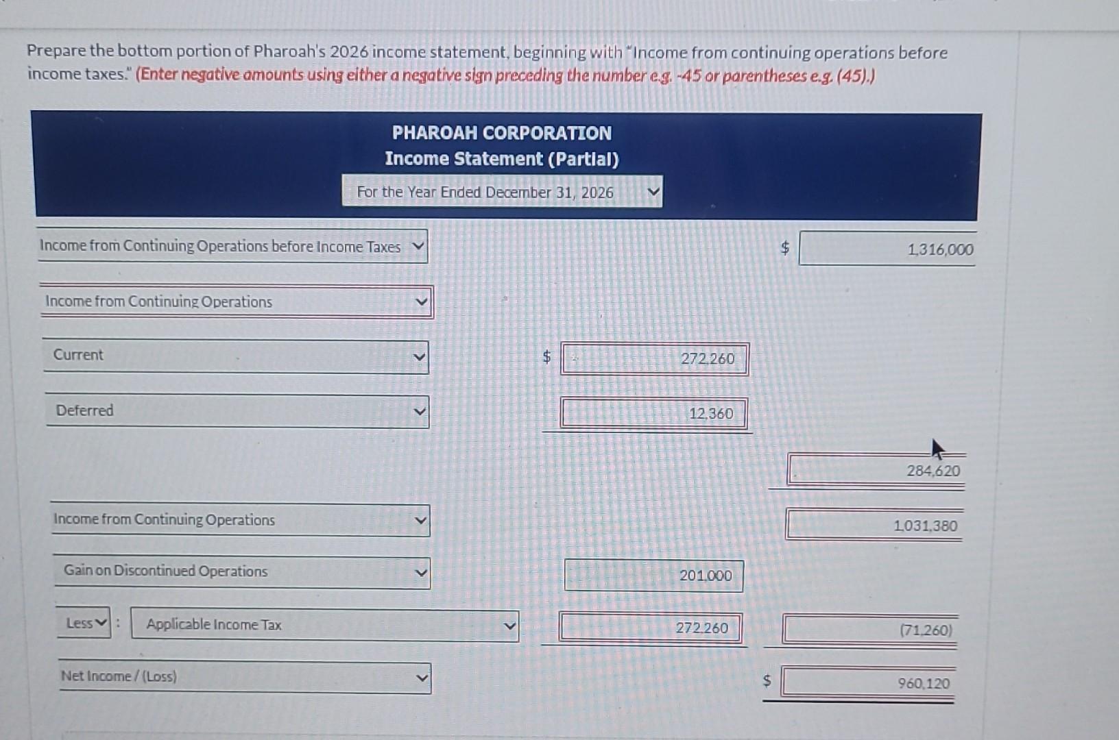 pretax financial income were identical. 2. Pretax financial income is $1,728,000 in