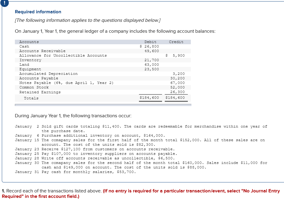  This is all one question thanks in advance! Required information [The