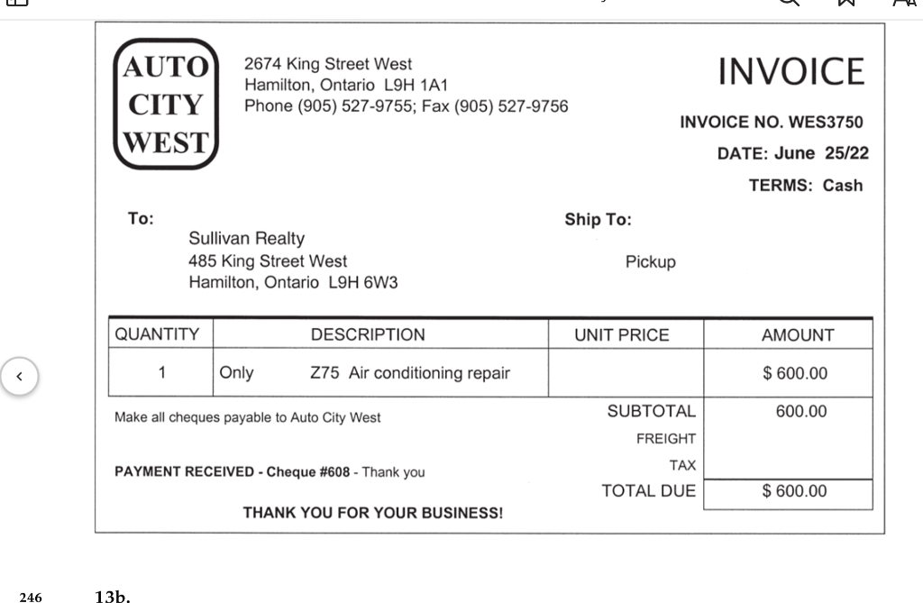 Equipment 212 Accrued Salaries 519 Depreciation Expense, Automobile 524 Miscellaneous Expense Owner's