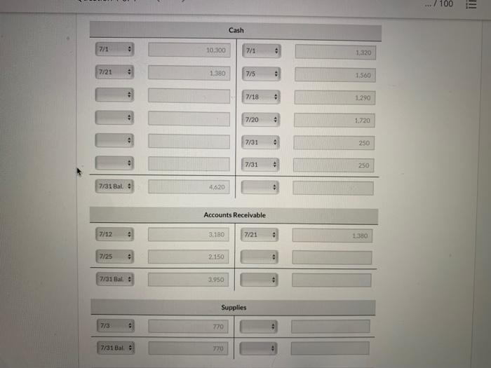 on July 1, 2022. During July, the following transactions were completed July