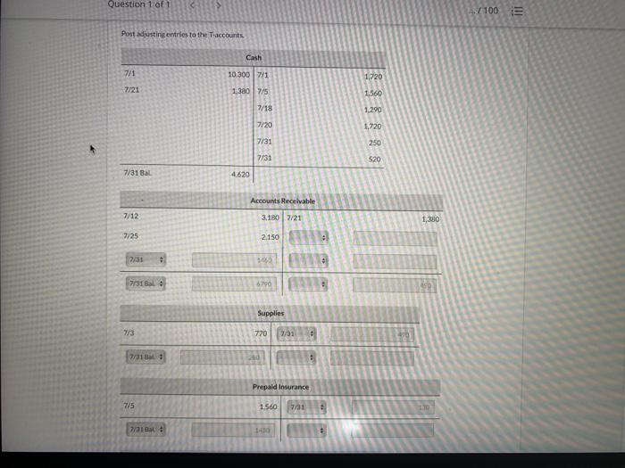 Billed customers $ 3,180 for cleaning services performed Paid $ 860 cash