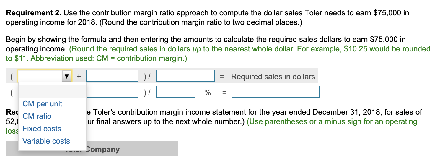 - to break even. First, se 1 = Target profit Rearrar In.
