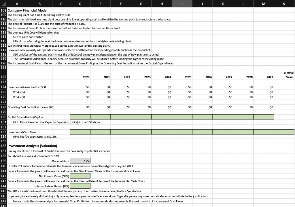 G H J K L M Capacity Capital Expenditure Operating 78 Expansion