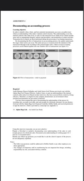  Documenting an accounting process Learning objective In order to identify when,