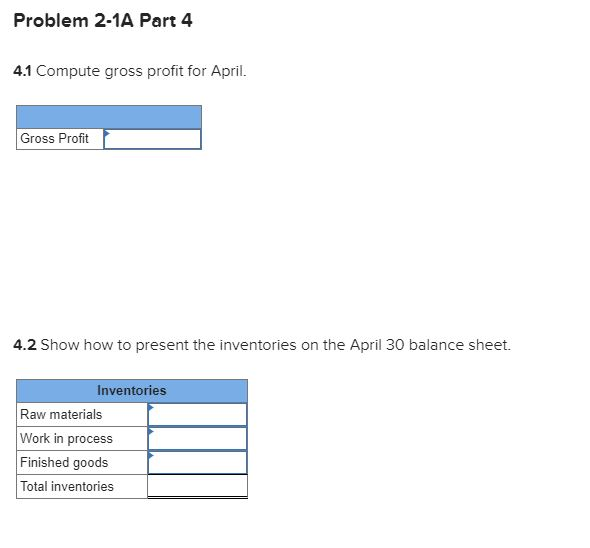 the balances from March 31). Job 306 Job 307 Job 308 April