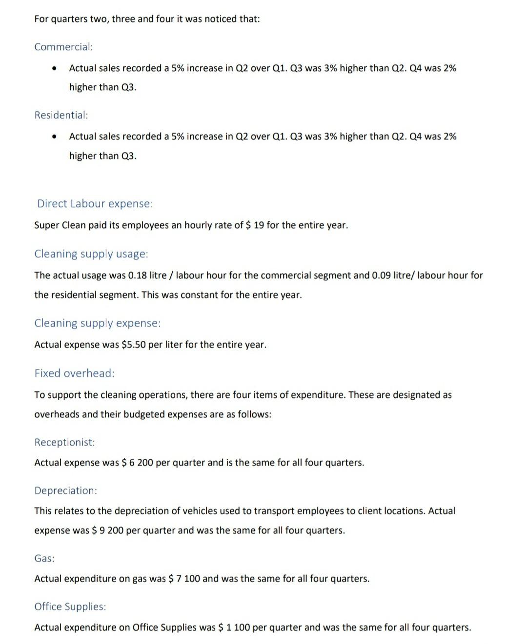 Variance analysis You will also write a memo regarding ethical conduct during