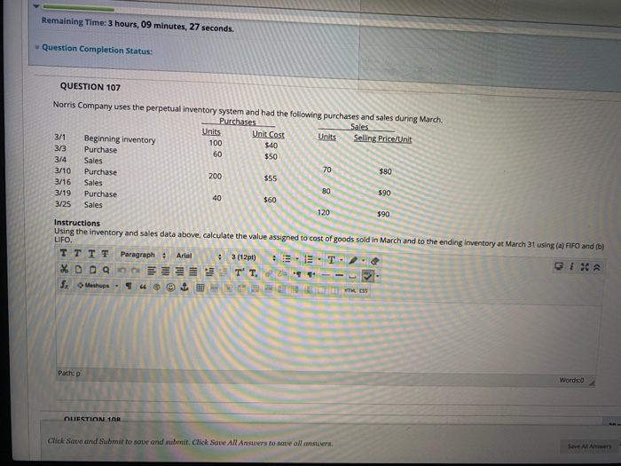 QUESTION 2 The following information is for Bright Eyes Auto Supplies: Bright