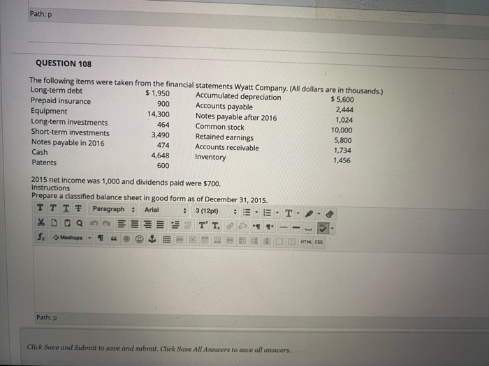 Eyes Auto Supplies Balance Sheet December 31, 2015 $ 130,000 50,000 150,000