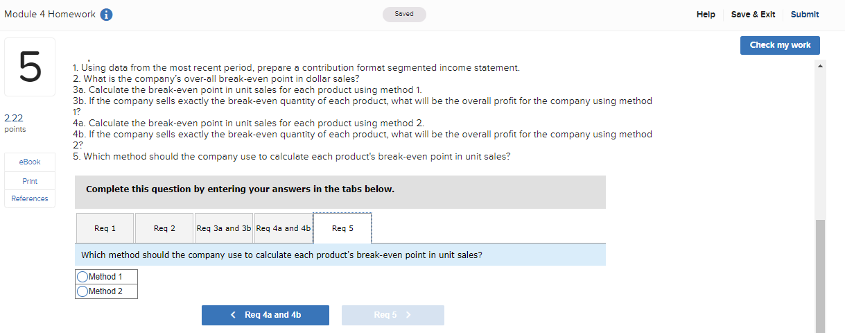 2.22 points Annual sales volume Unit selling price Variable expense per unit