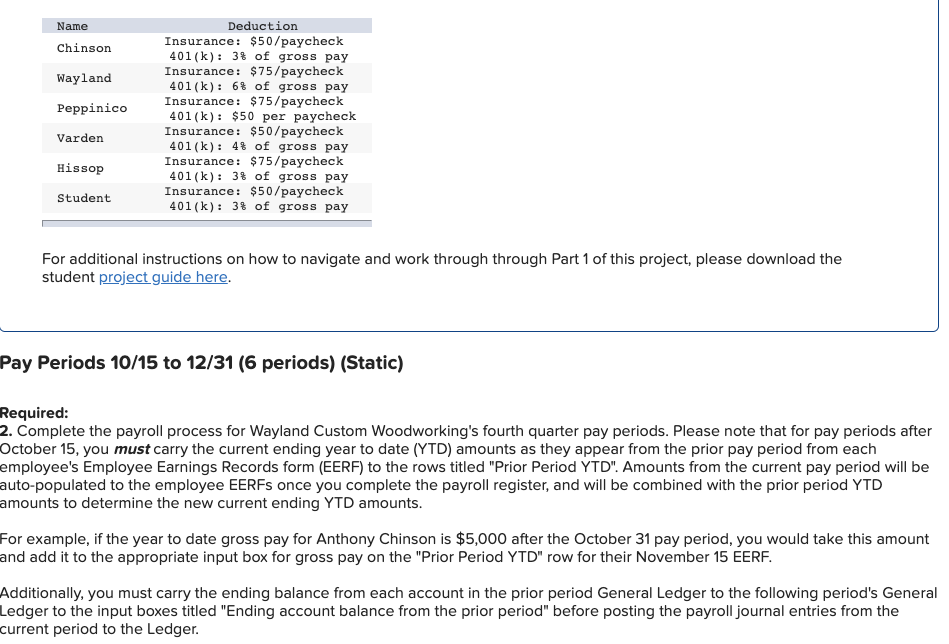establish payroll records and to complete a month of payroll information for