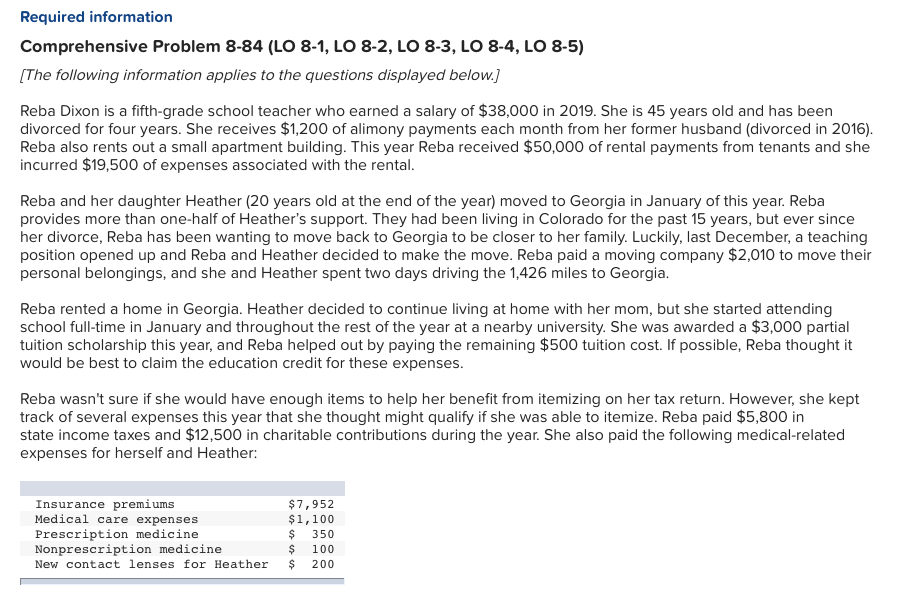 Required information Comprehensive Problem 8-84 (LO 8-1, LO 8-2, LO 8-3,