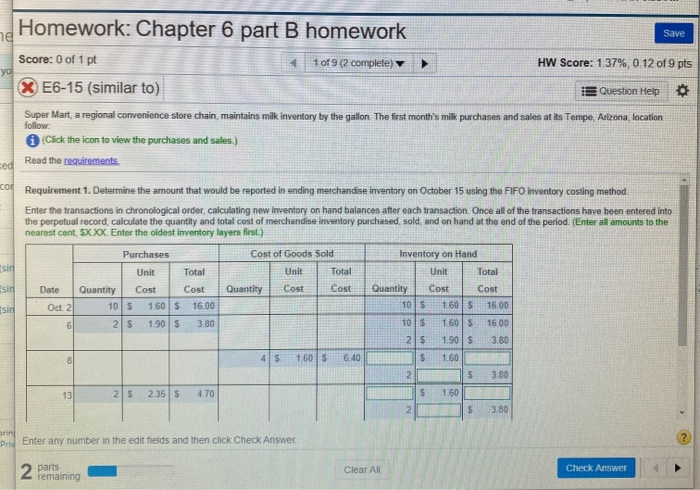 X P6-28A (similar to) Question Help Athletic World began May with merchandise