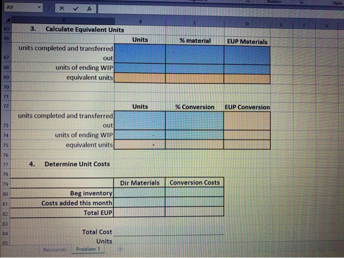 2. For conversion costs 3. And total 5. Allocate the costs incurred